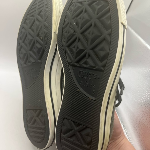 Converse All Star High tops Women’s Size 7 Grey Suede Leather Studded Sneakers - Picture 8 of 10